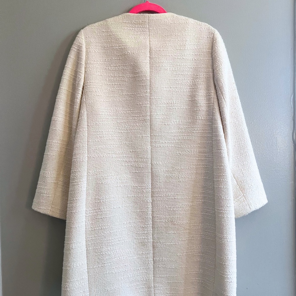 Kate Spade Tweed Corsage Coat Cream Ivory Jacket Size 12 | Holiday Wedding EUC - Picture 3 of 8